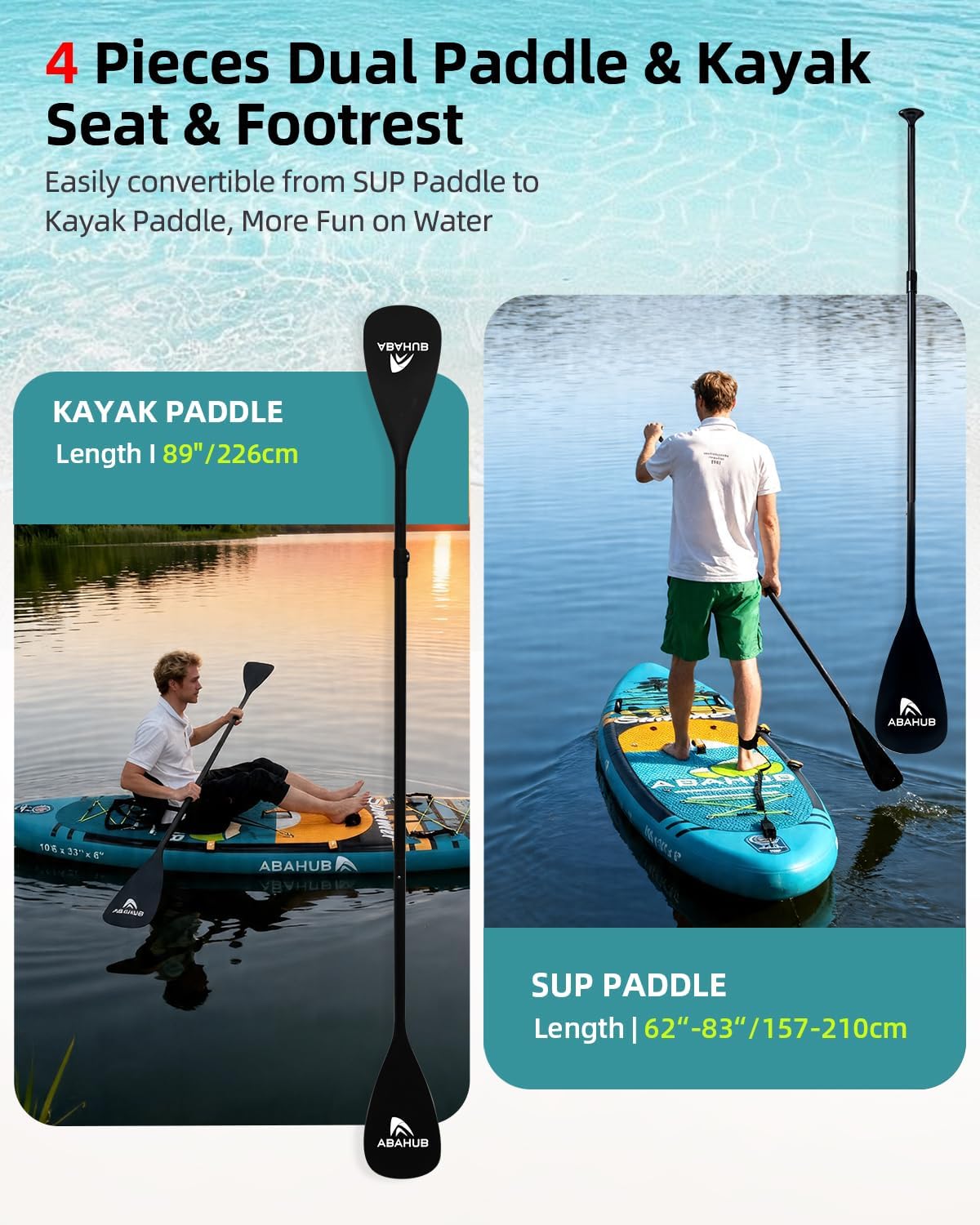 Tabla de paddle surf inflable  - Fishing Kayak Paddle reseña y precio